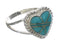 Genuine Sterling Silver Turquoise Heart Ring Size 7-1/2 EX42127